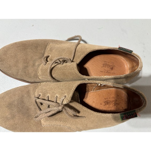 Womens Bass Oxford Tan Denise Suede Buc Leather Red Sole Size 10 Shoes - Picture 2 of 6